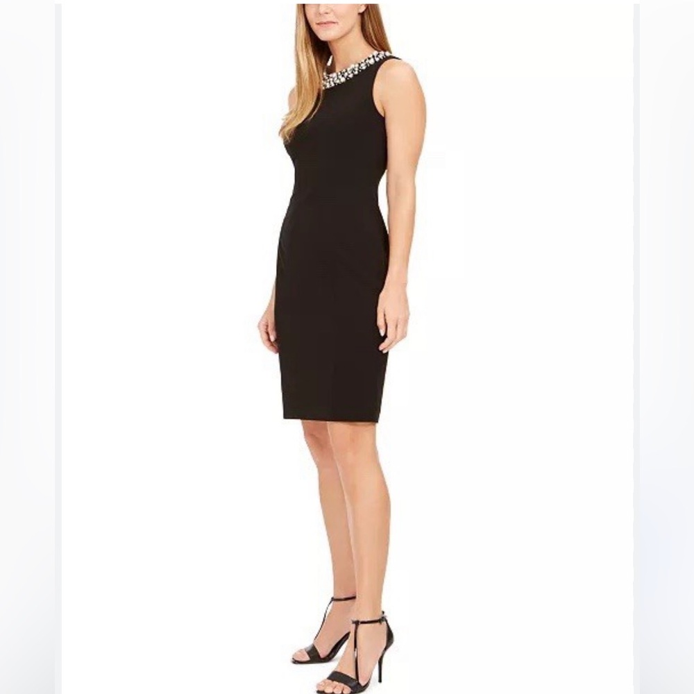 Calvin Klein Black Sheath Midi Dress for Cocktail